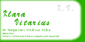 klara vitarius business card