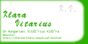 klara vitarius business card